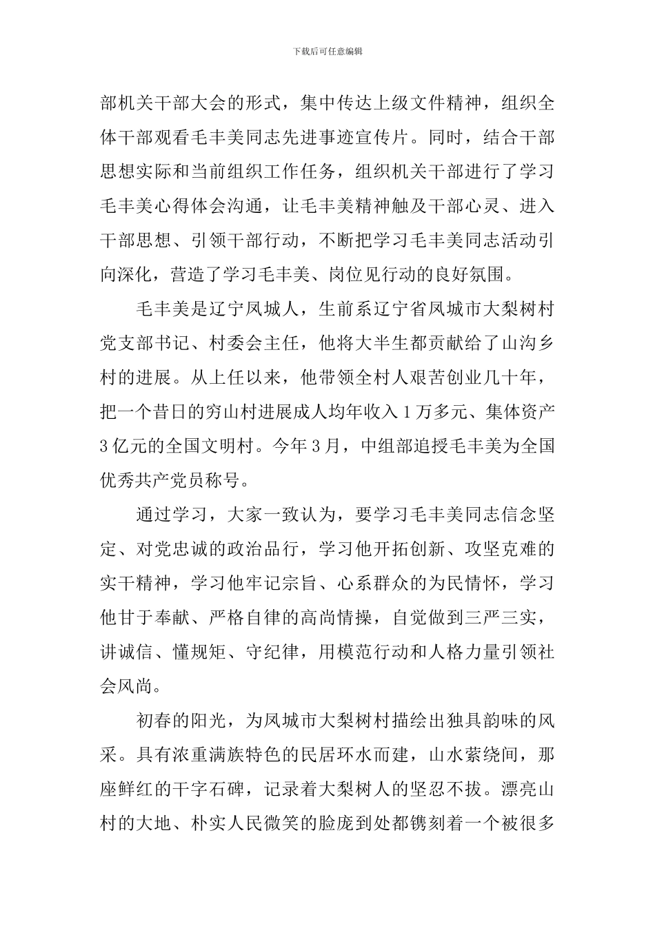 宣传干部毛丰美事迹心得体会6篇_第3页
