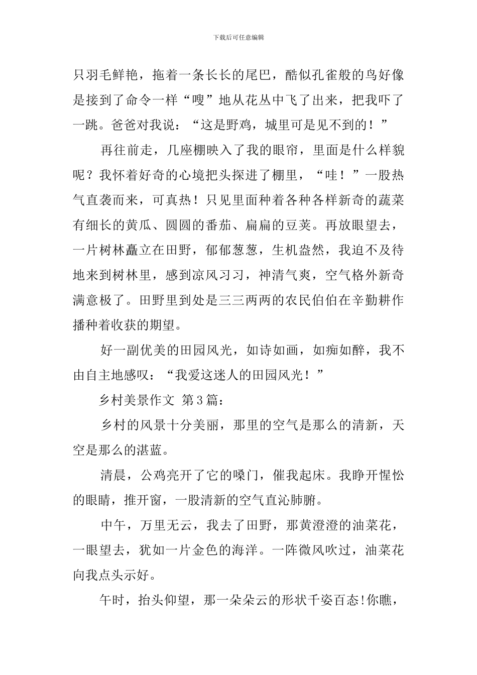 乡村美景作文_第3页