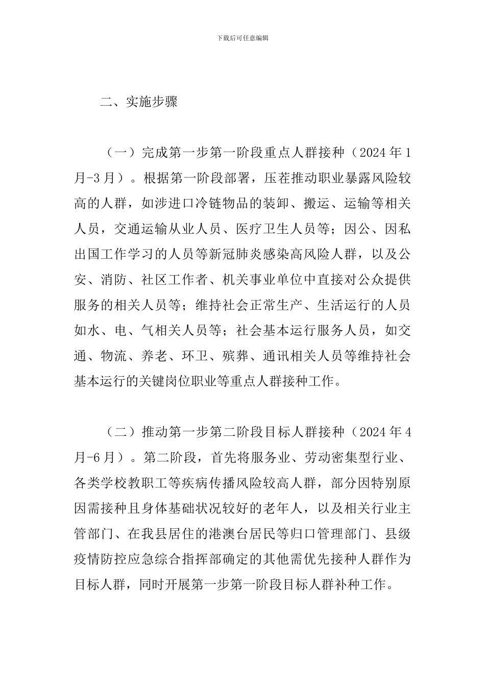 2024年做好各类人群新冠疫苗接种工作实施方案_第2页
