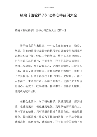 精编《骆驼祥子》读书心得范例大全-0
