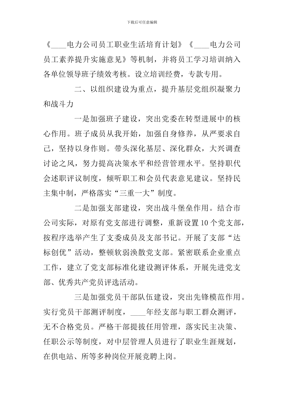 电网公司党组织书记述职报告_第3页