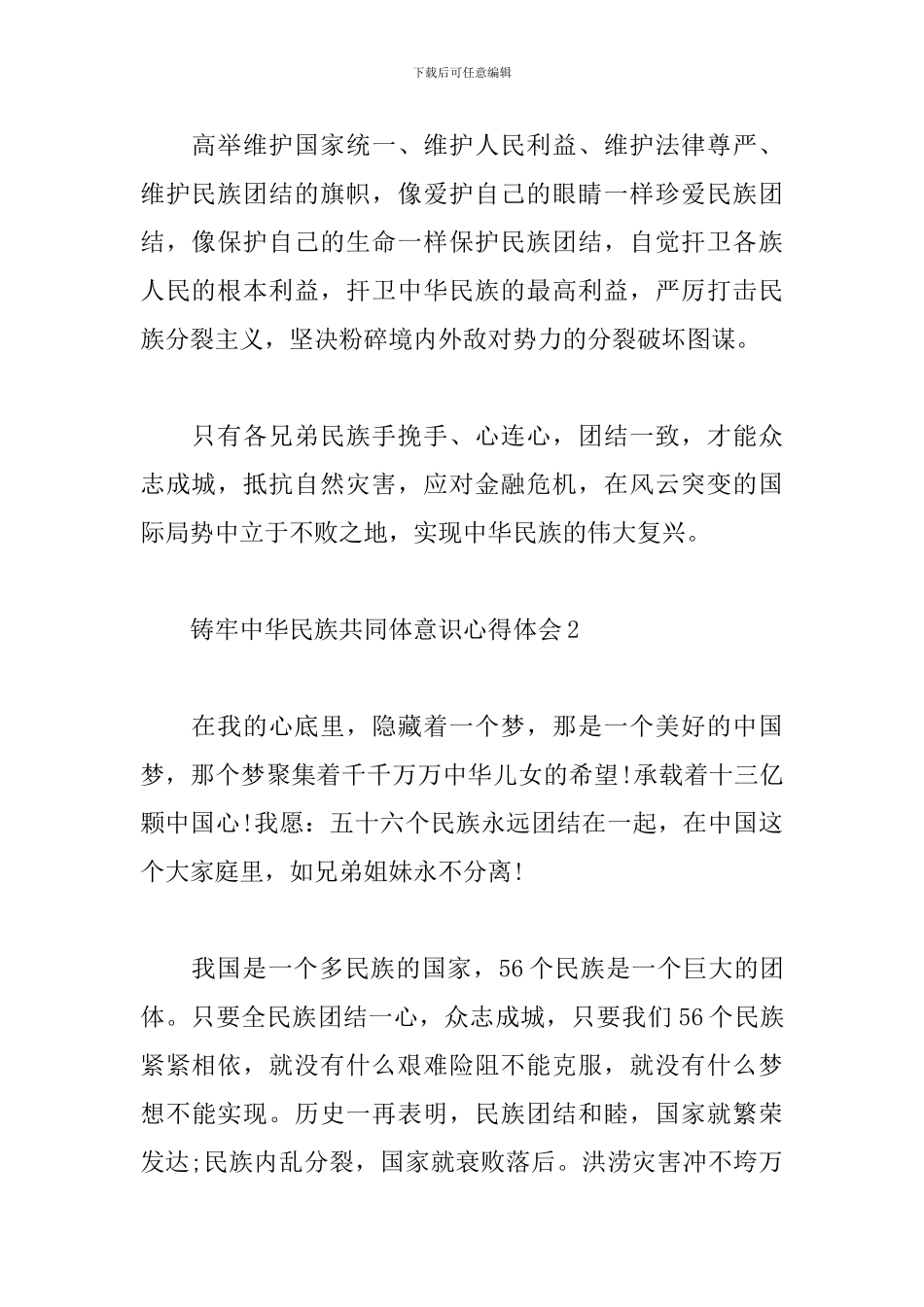 铸牢中华民族共同体意识心得体会3篇_第2页