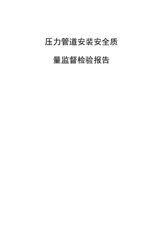 压力管道监检报告