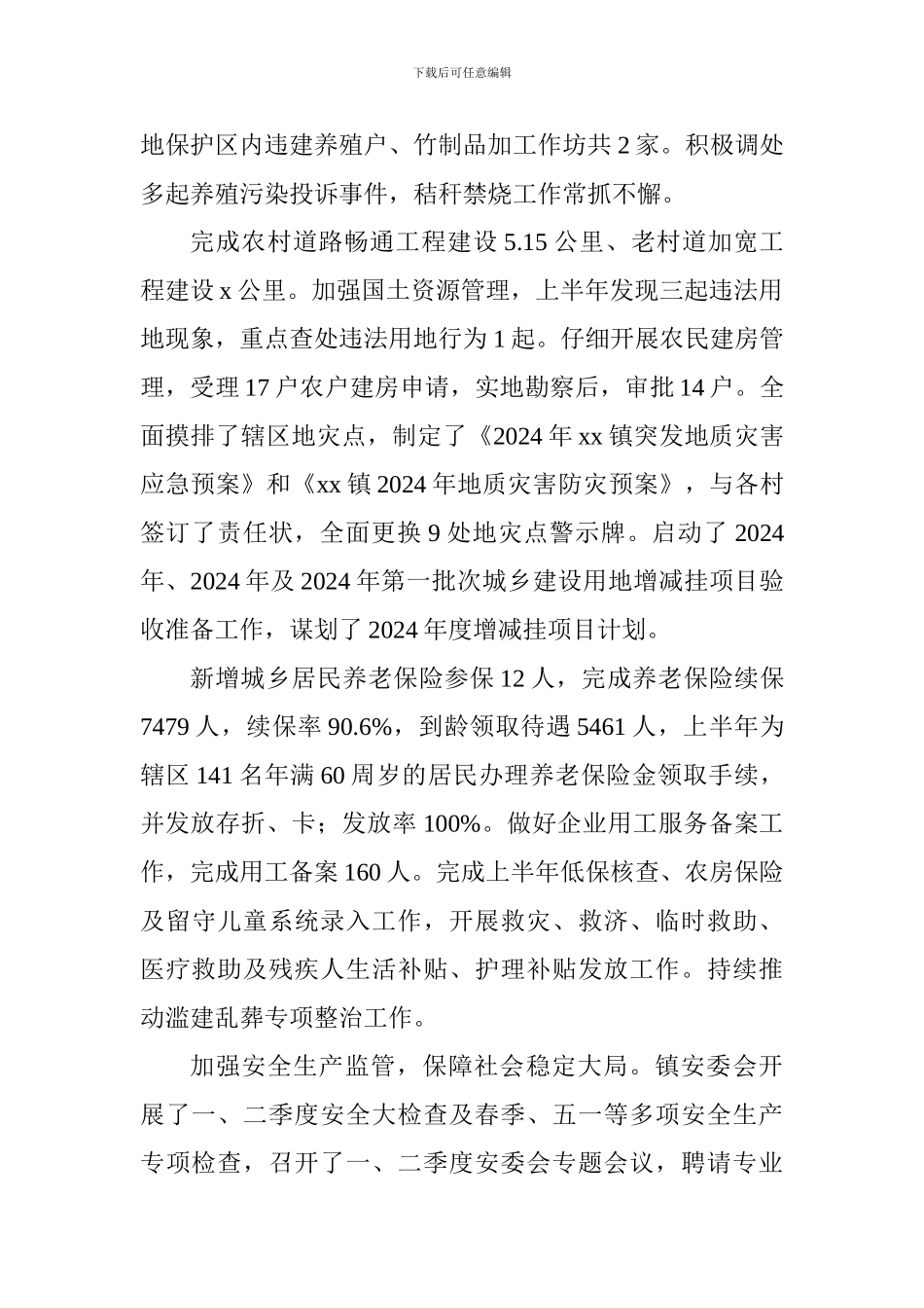 乡镇2024年上半年工作总结及下半年工作安排_第2页