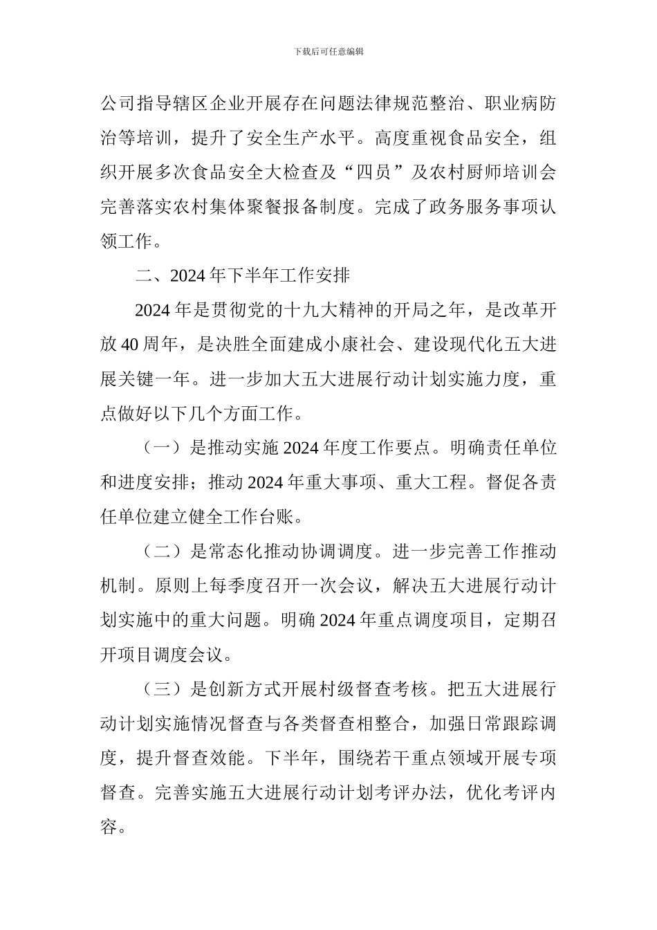 乡镇2024年上半年工作总结及下半年工作安排_第3页