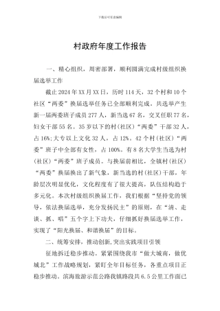 村政府年度工作报告