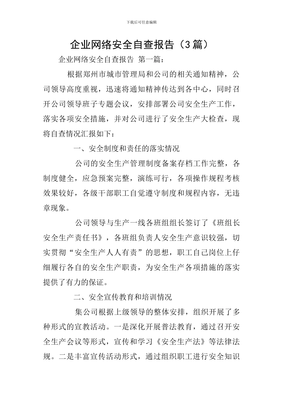 企业网络安全自查报告_第1页