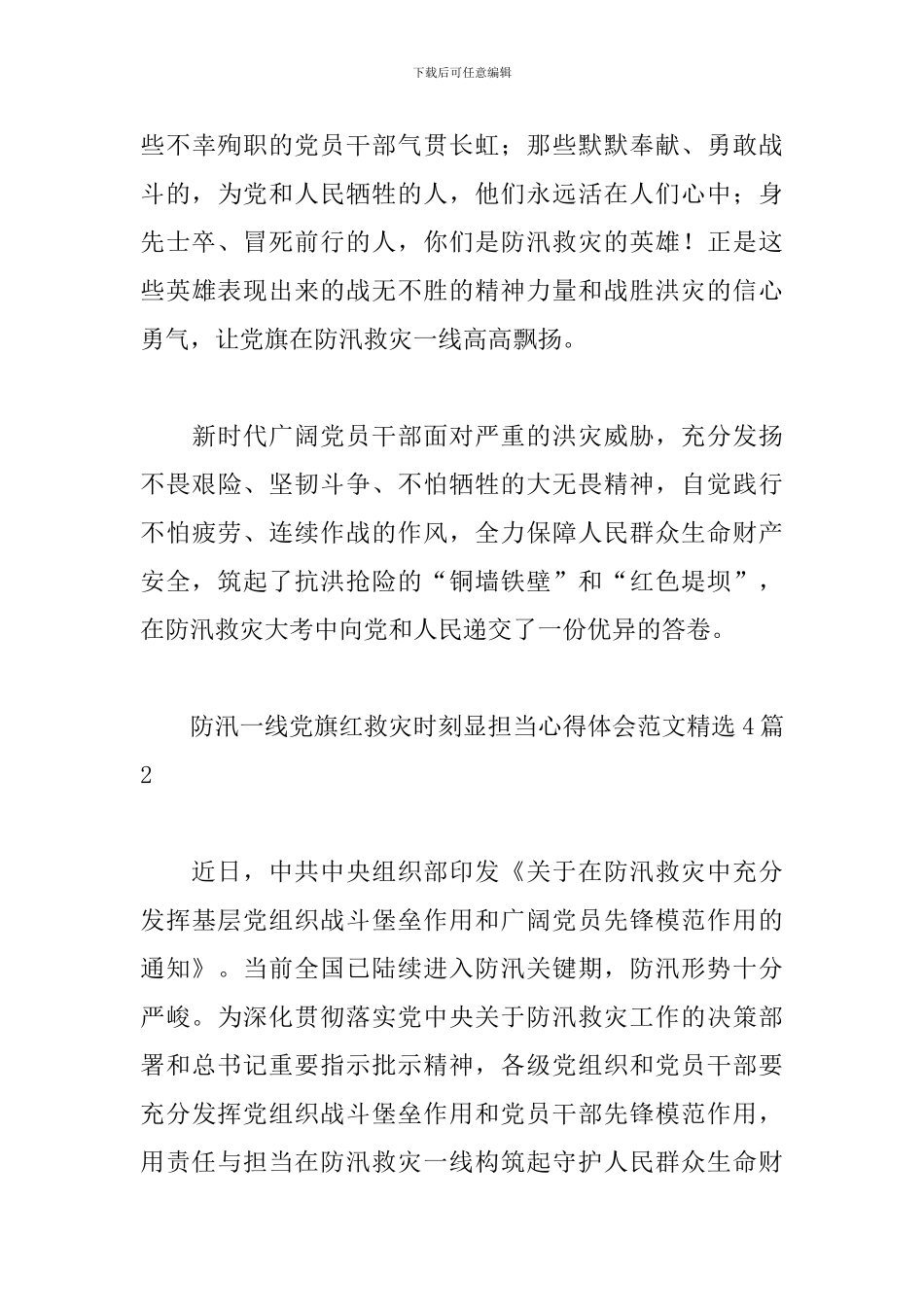 防汛一线党旗红救灾时刻显担当心得体会范文精选4篇_第3页