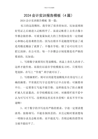 2024会计实训报告模板