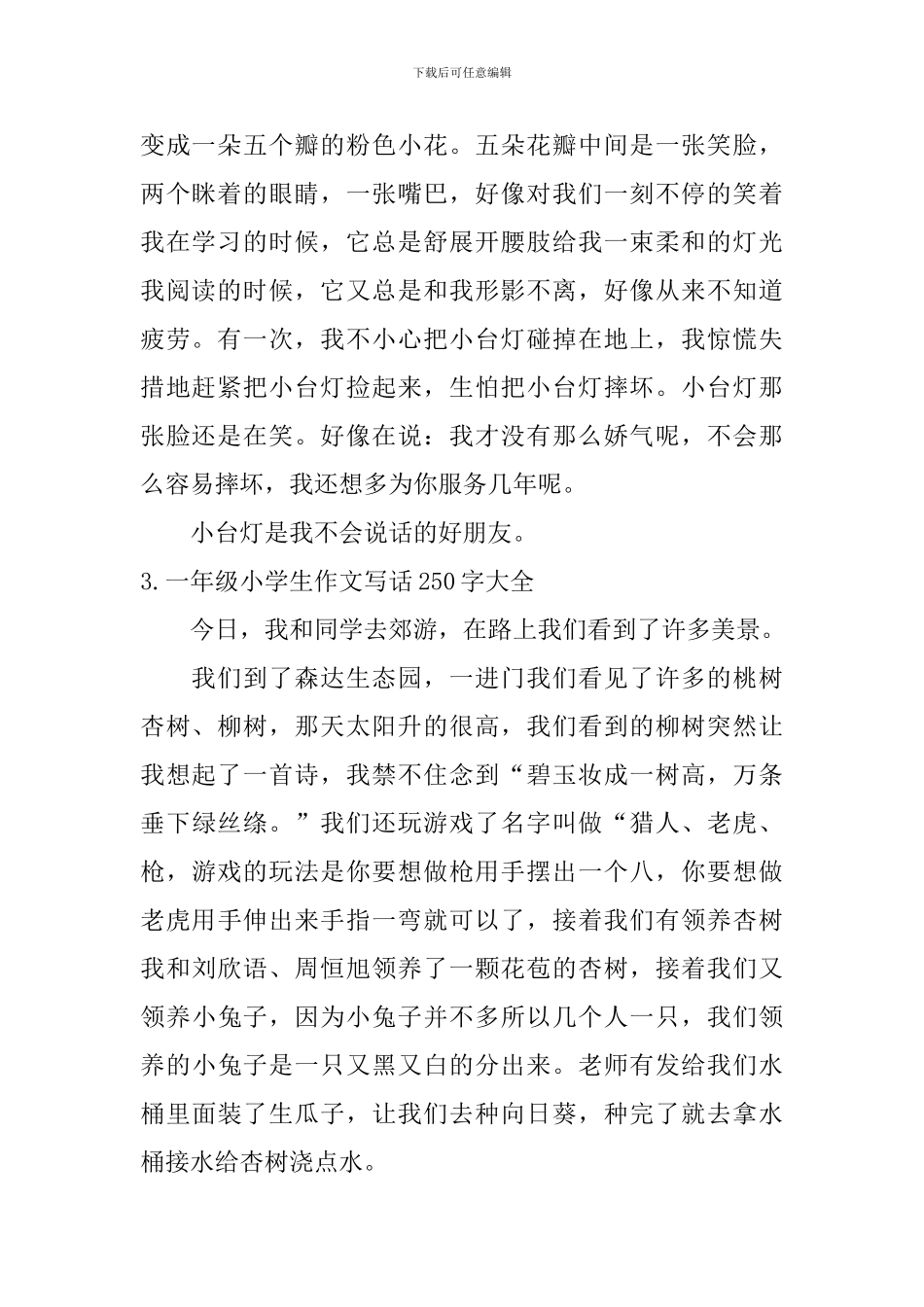 一年级小学生作文写话250字大全_第2页