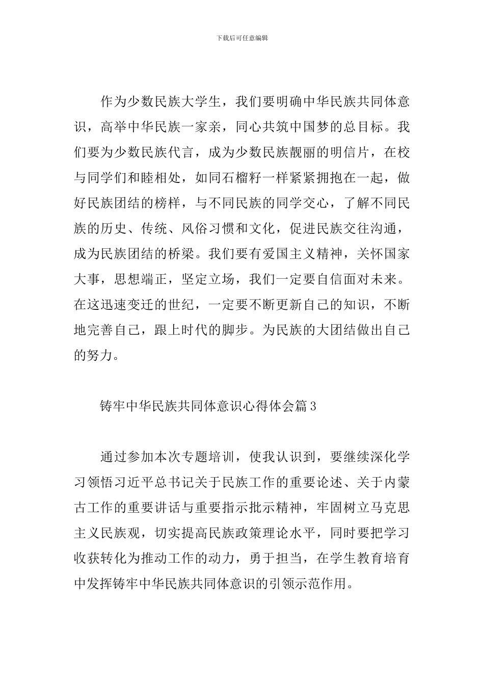 关于铸牢中华民族共同体意识心得体会5篇范文_第3页