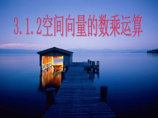 空间向量的数乘运算