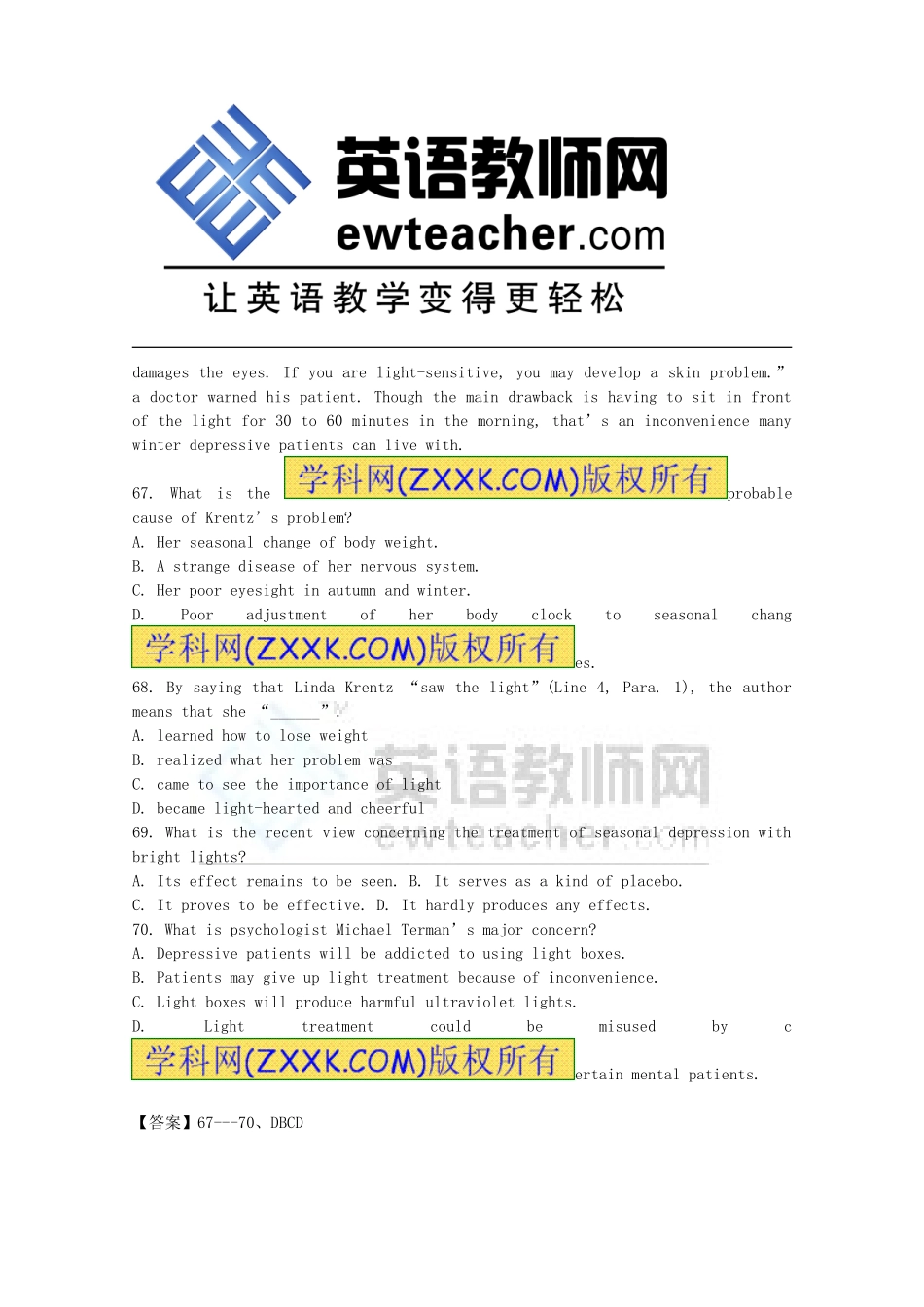 北京市东城区2014高考英语阅读理解学生联合自选（10）_第2页