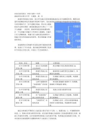 渗透实验新装置及一种新半透膜