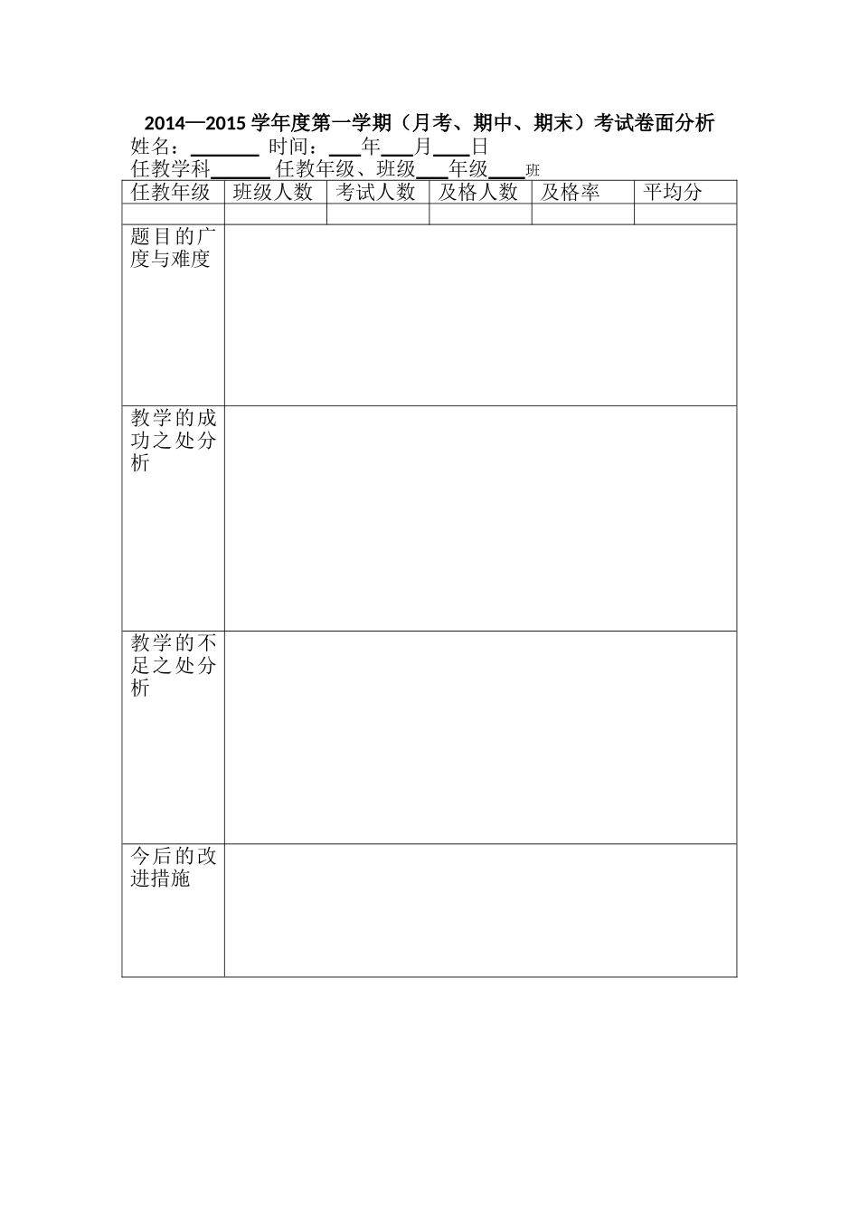 新版卷面分析_第1页