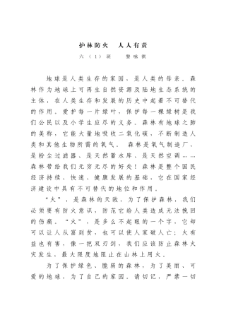 护林防火人人有责