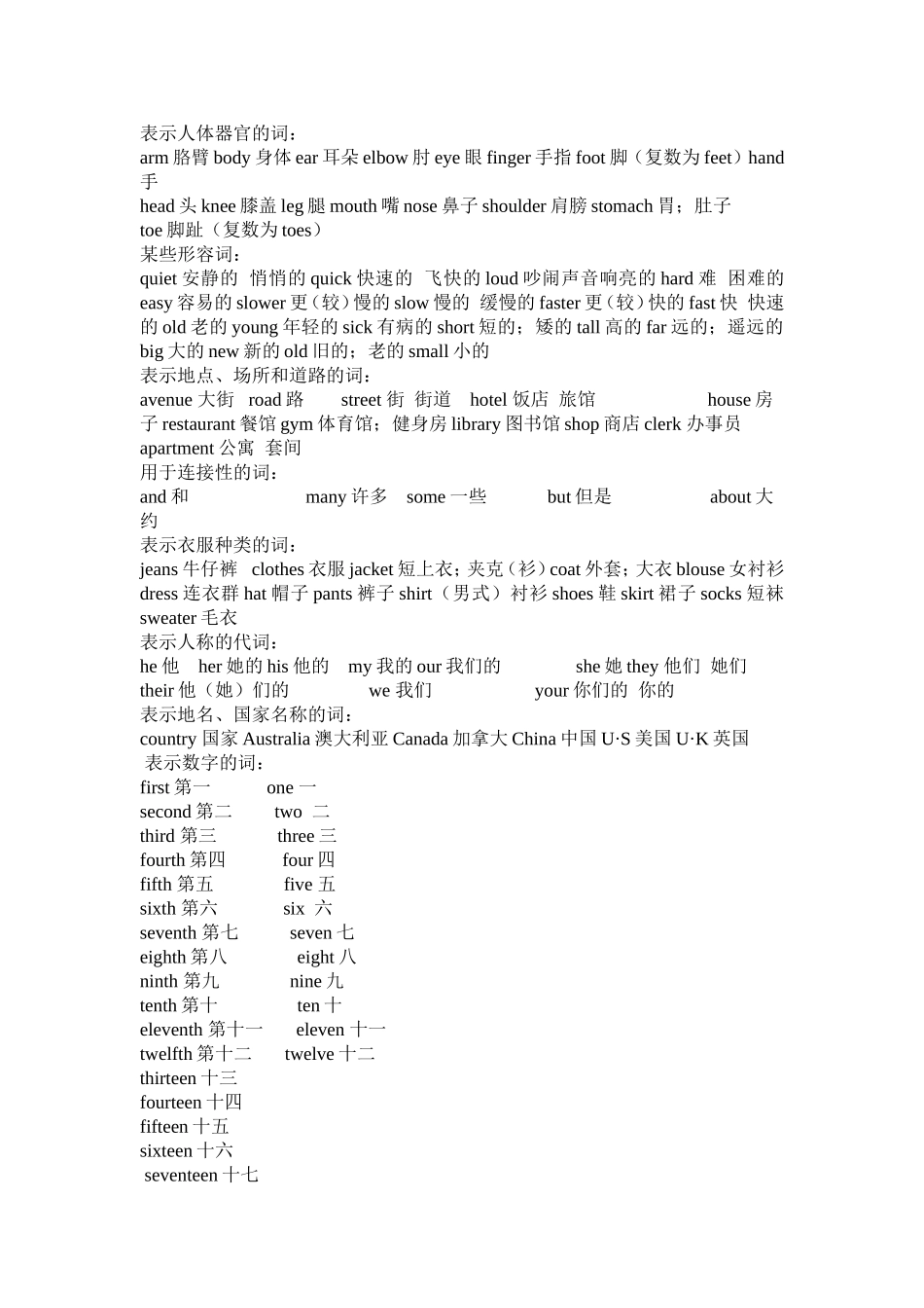 冀教版六年级英语总复习之重点单词表_第2页