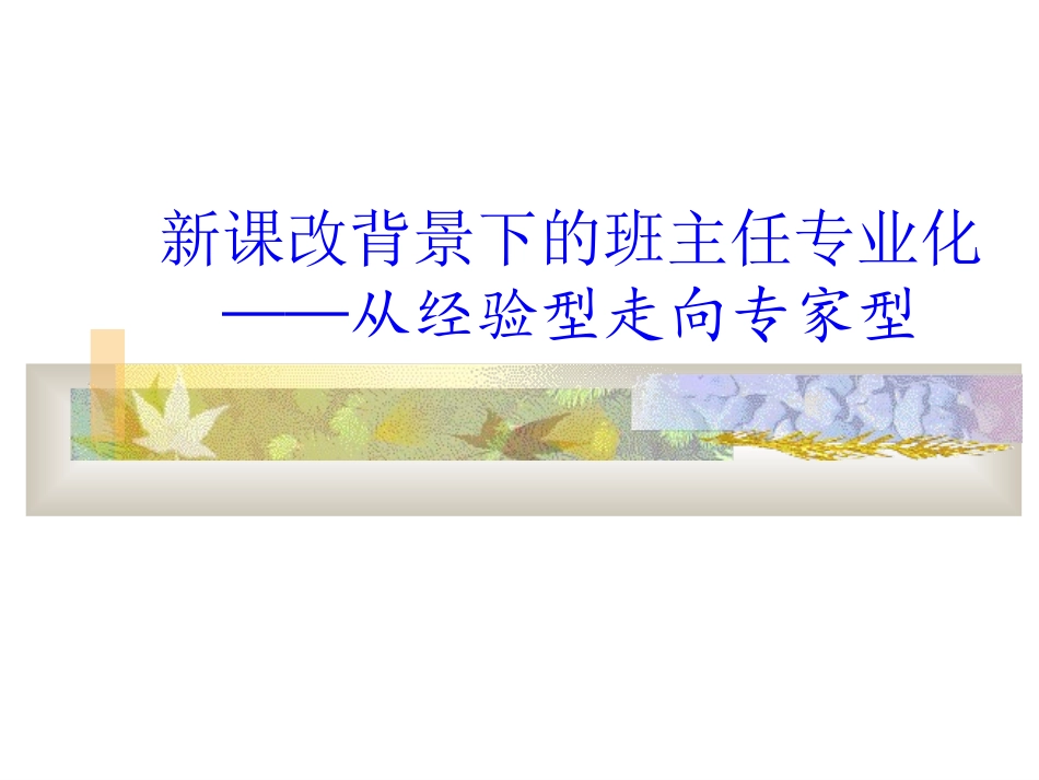 新课改背景下的班主任专业化（201012修订版）_第1页
