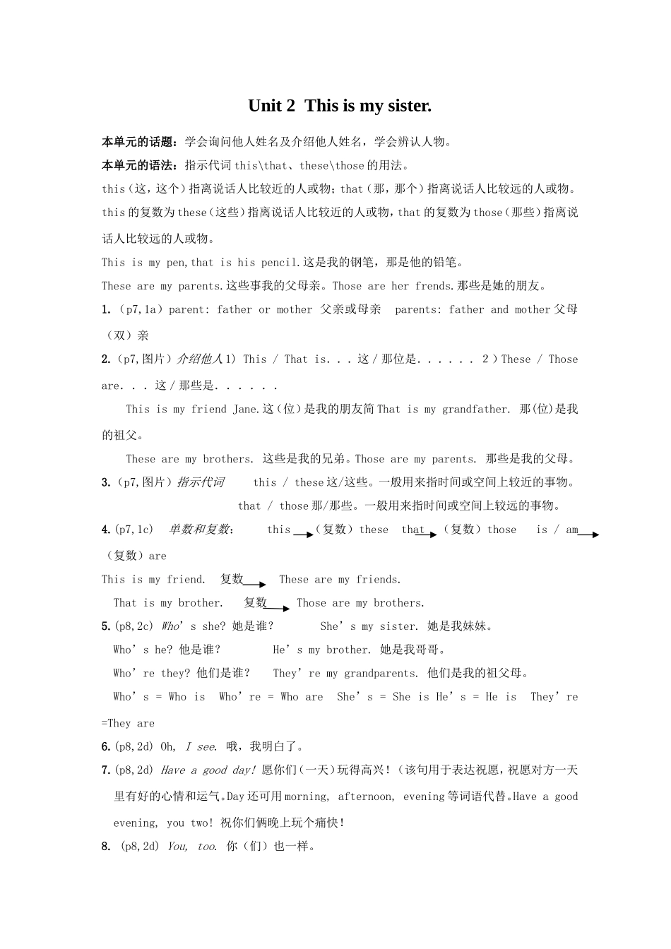 二单元重点归纳_第1页