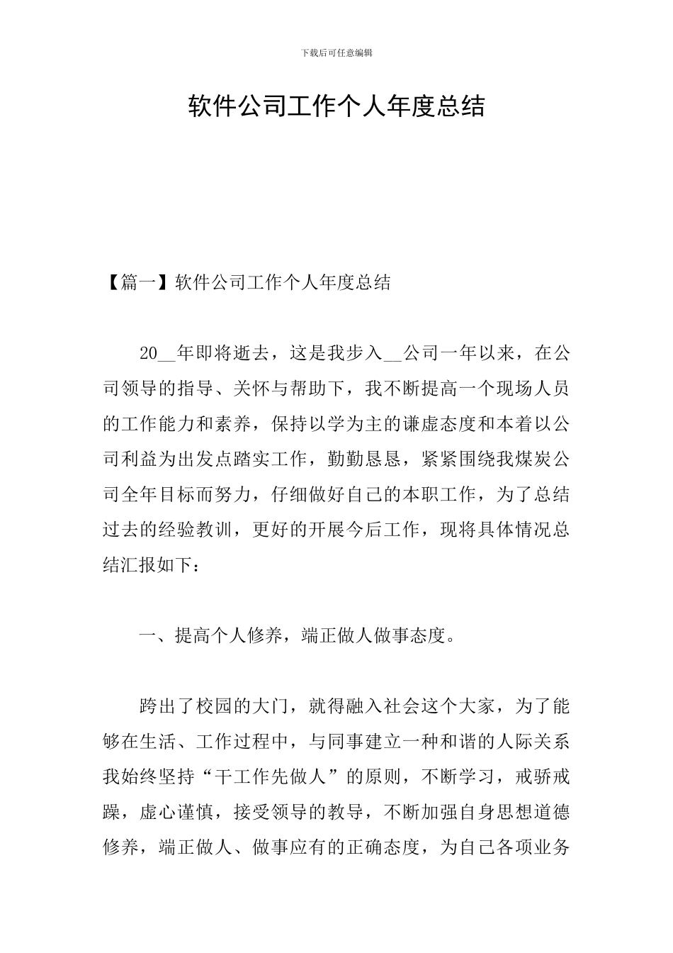 软件公司工作个人年度总结_第1页