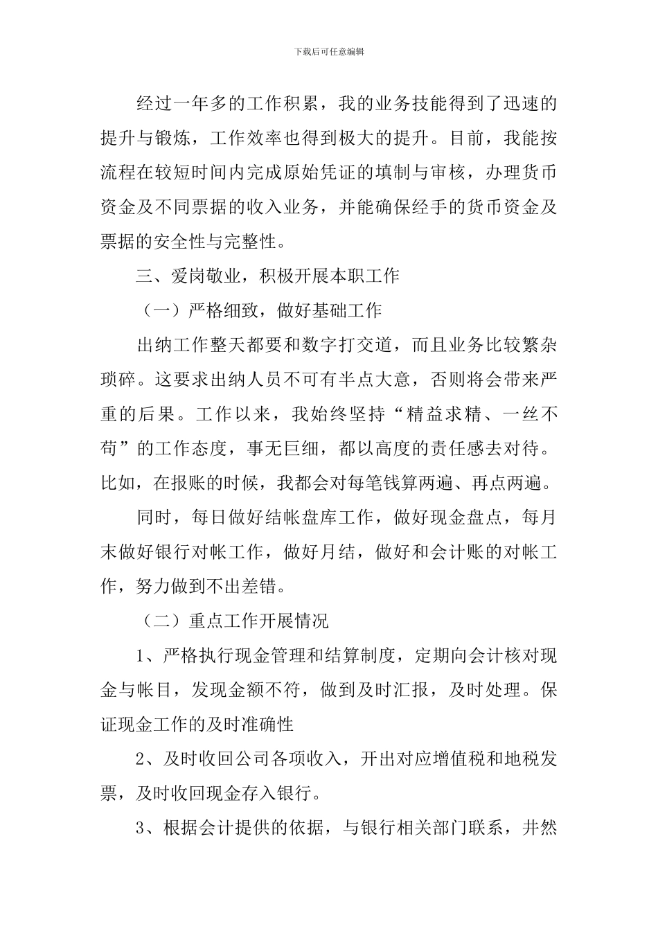 出纳年度工作总结报告_第2页