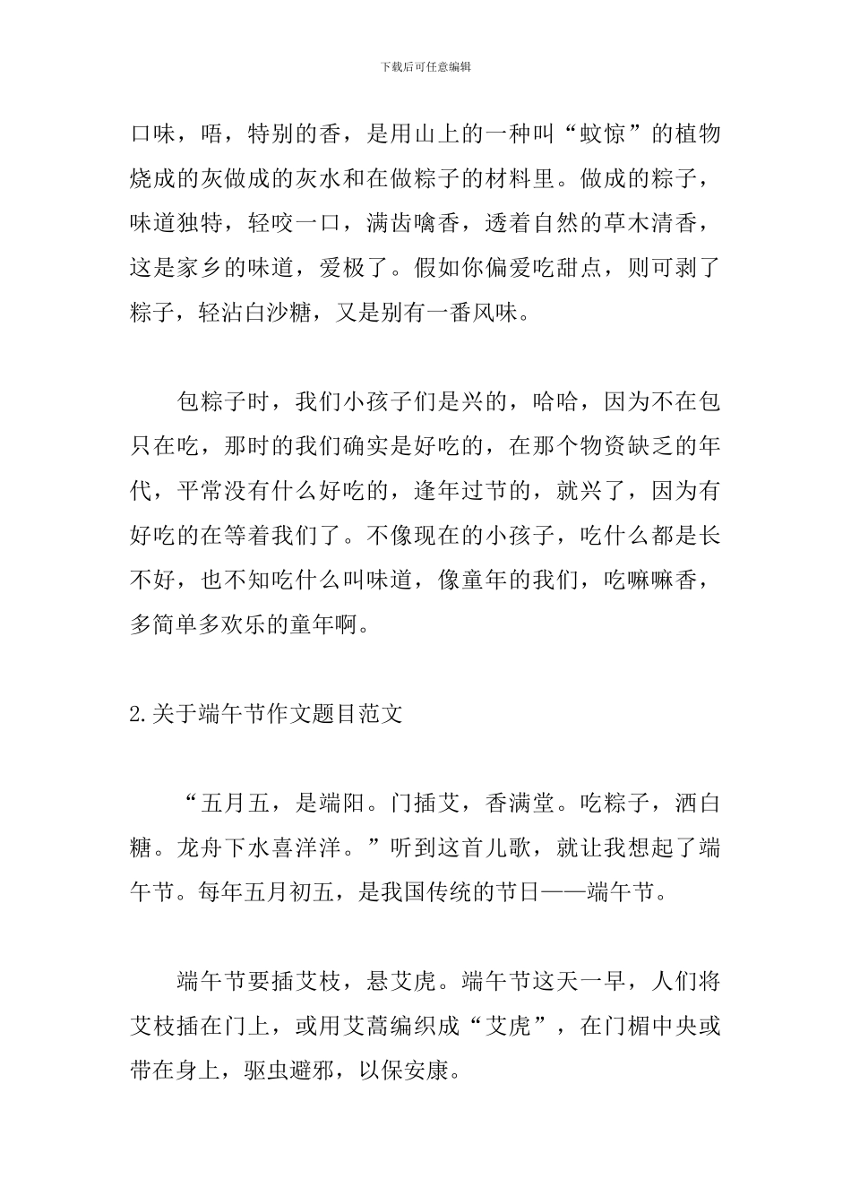 关于端午节作文题目范文5篇_第3页