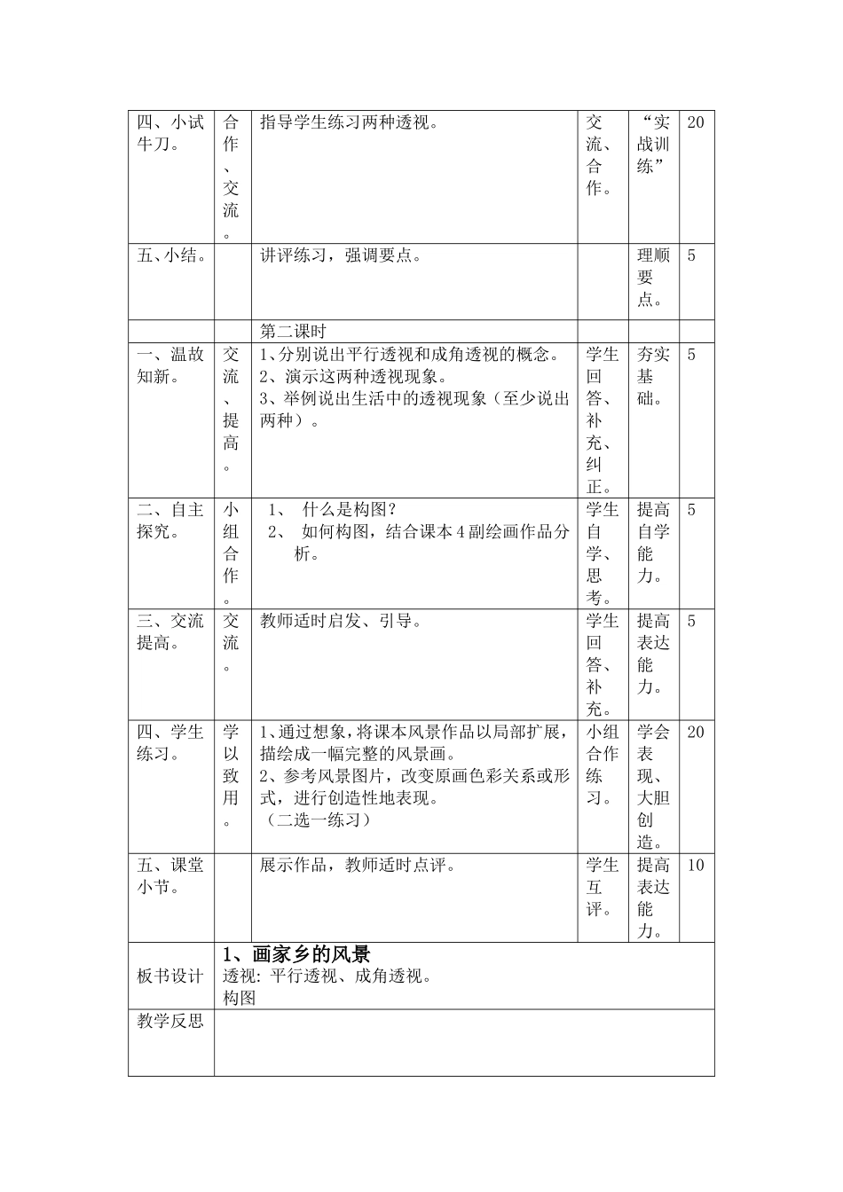 湖南美术出版社教材七年级下册第一课《画家乡的风景》_第3页