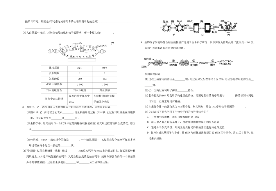 周周练4遗传的物质基础_第2页