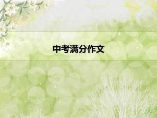 2013年省中考满分作文