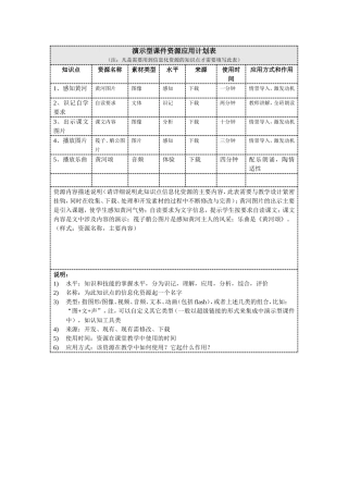演示型课件资源应用计划表