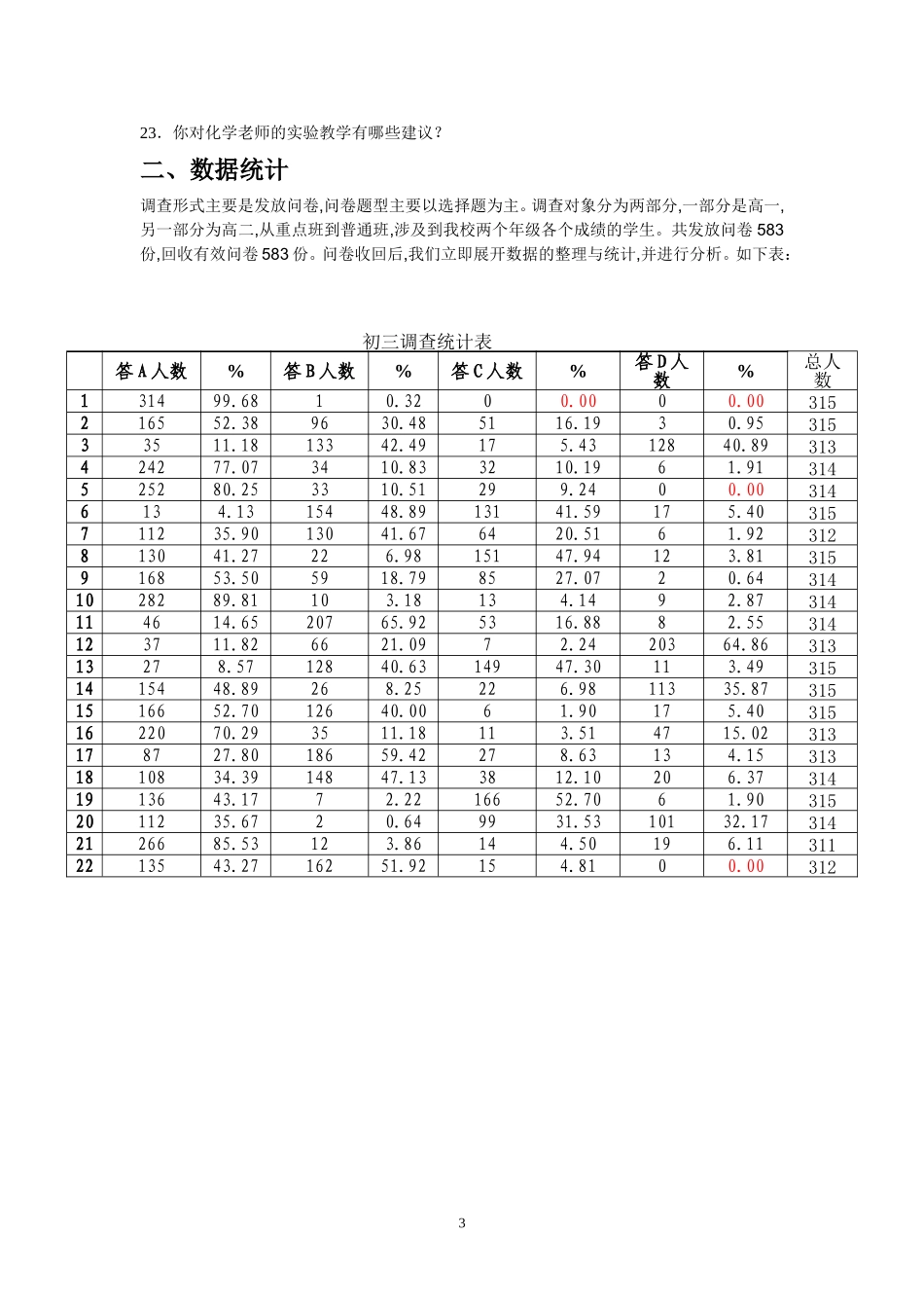 学生化学实验现状调查问卷_第3页