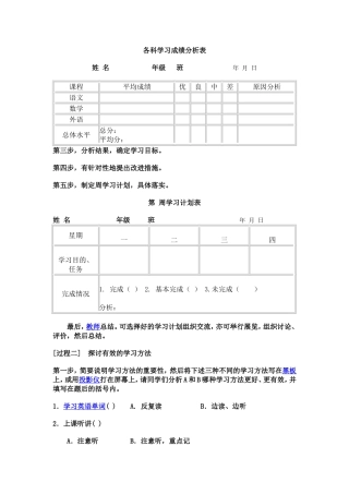 各科学习成绩分析表 (2)