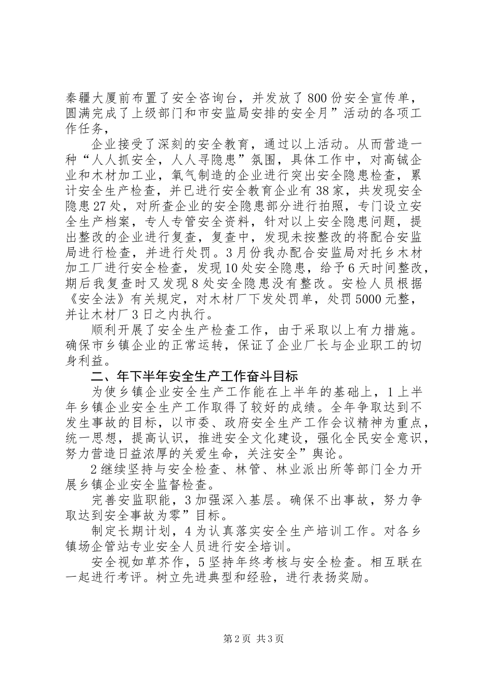 乡镇企业安全生产年终小结_第2页