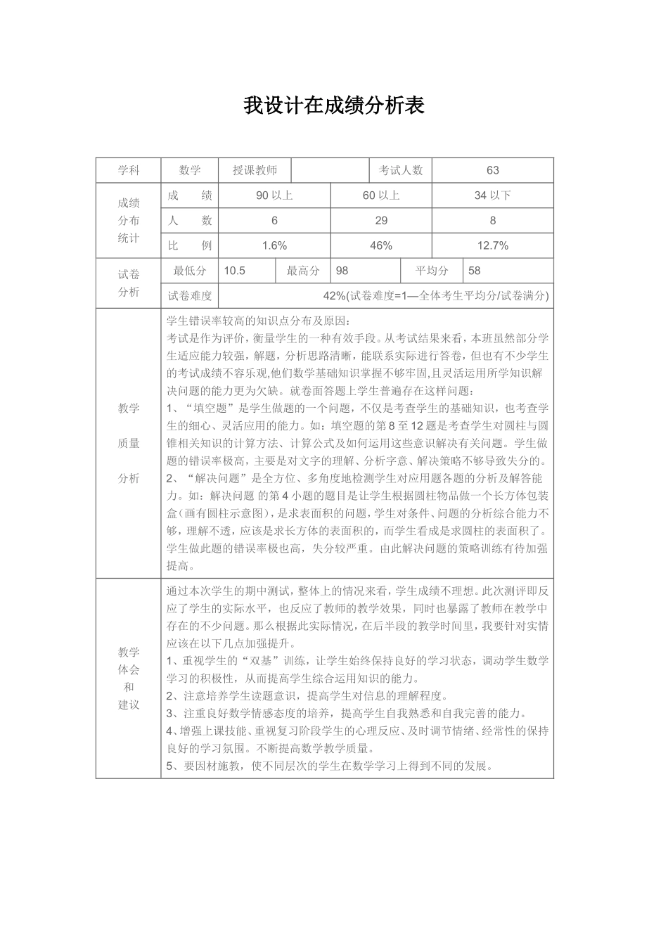 我设计在成绩分析表_第1页