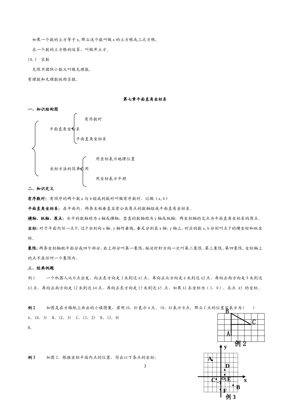 七年级下学期数学知识框架_第3页