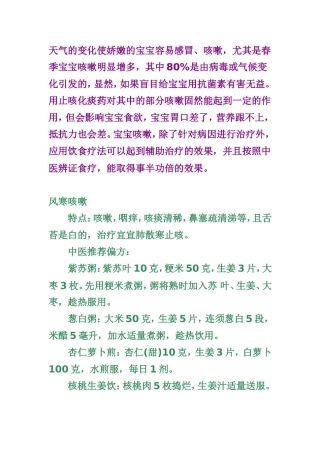 风寒、风热不同咳嗽症状