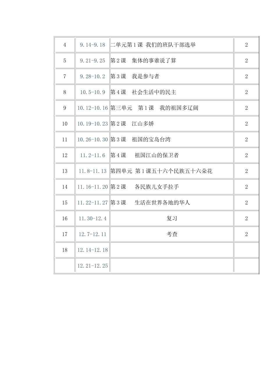 五年级品德与社会教学计划_第3页