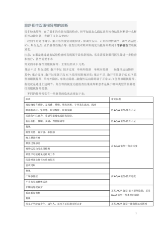 非斜视性双眼视异常的诊断