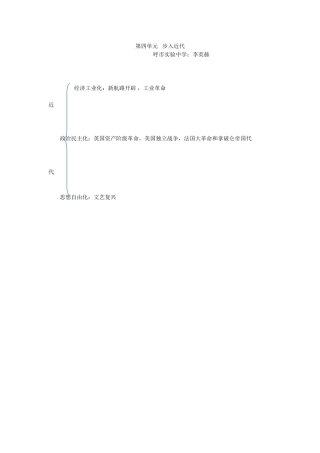 九年级上册第四单元知识结构