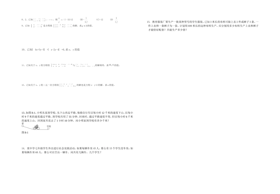 二元一次方程组复习学案_第2页