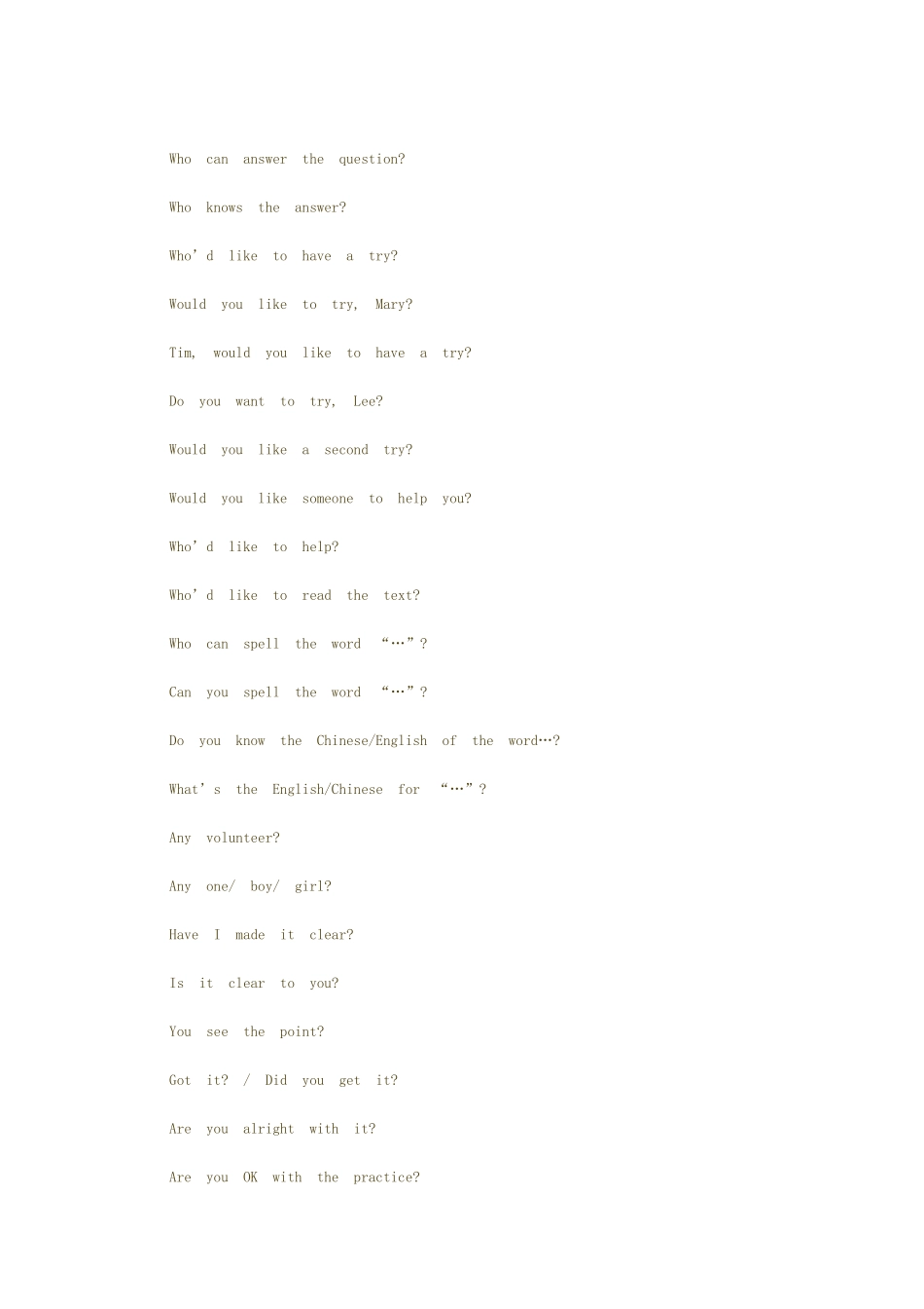 初中英语教师课堂常用语于2011_第2页