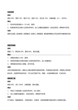 豆浆产品目录(超多种类)