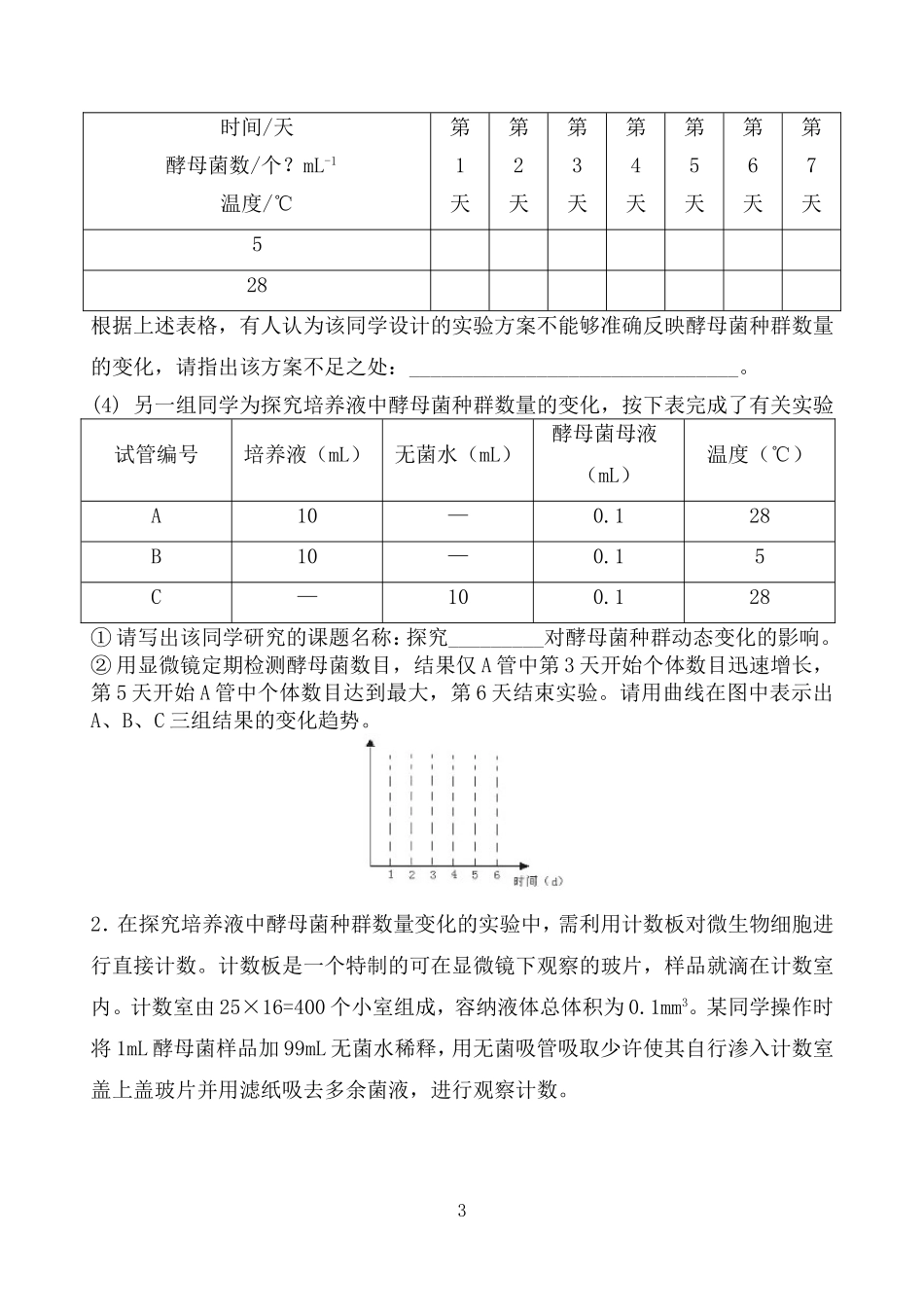 血细胞计数板-专项训练题(含答案)-基础和拔高题-好!_第3页