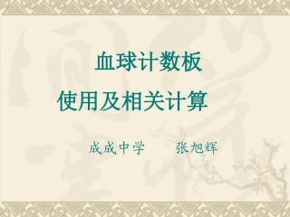 血球计数板使用及相关计算