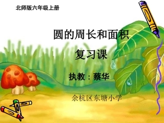 北师大版六年级数学圆的周长面积复习课课件1PPT