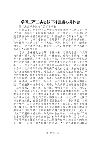 学习三严三实忠诚干净担当心得体会