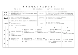 周工作计划表