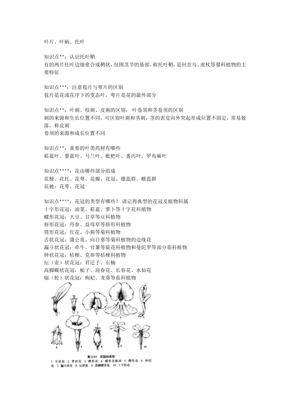 药用植物学重点汇总_第3页