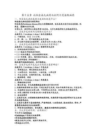 药理抗帕金森病药