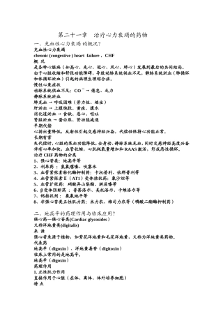 药理抗充血性心力衰竭药